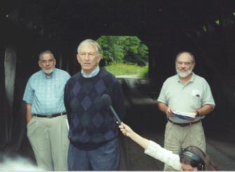 Senator Jeffords press conference:
Photo by Cindy Faith, 8/22/00
