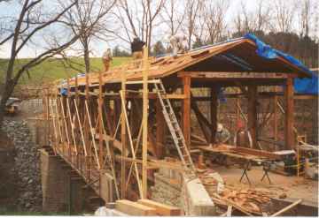 Knapps Covered Bridge,  (38-08-01)<br>Bradford County, Pa.<br>Photo by C. Knapp,
11-19-02