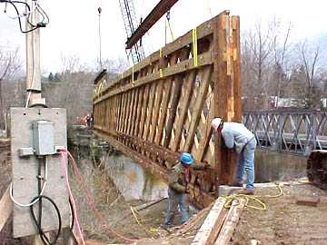 Paper Mill Bridge Rehabilitation: Photo by
David Guay, 4/6/00