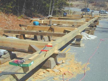 Work Continues at the Power House Bridge. Photo
by Joe Nelson, April 2, 2002